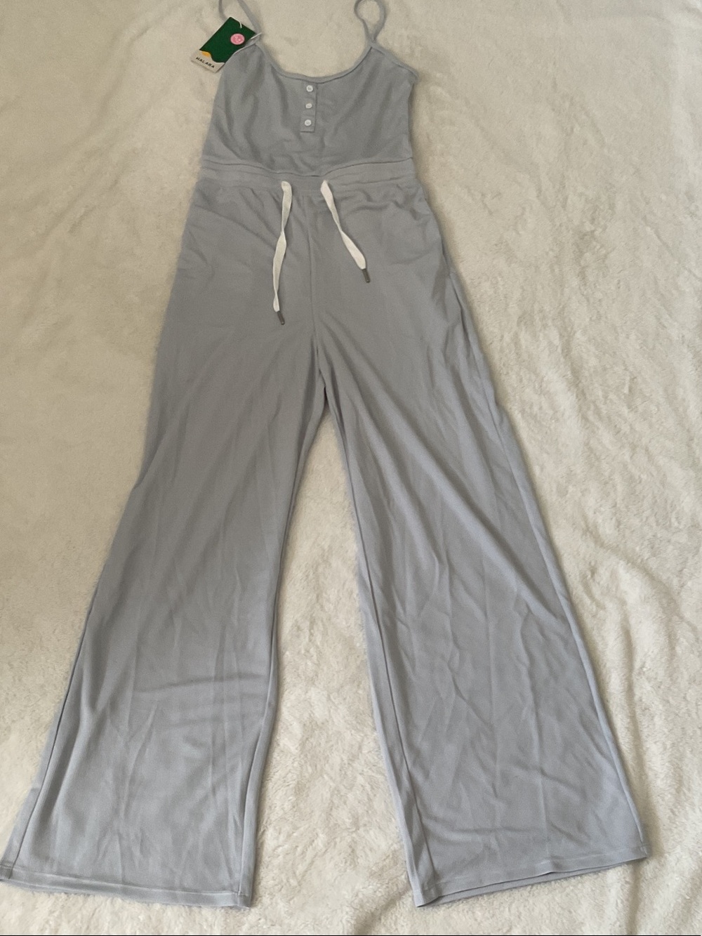 HALARA Light Gray Spaghetti-Strap Jumpsuit